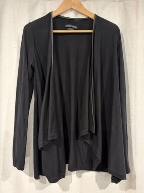 Alice + Olivia Black Open Drape Cardigan